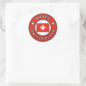 Basel Schweiz Ovaler Aufkleber (Tasche)