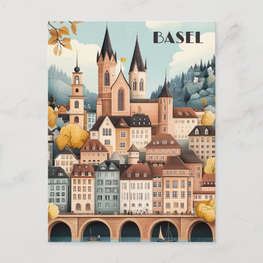 Basel Schweiz Reise Postkarte (Vorderseite)