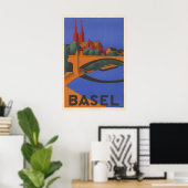 Basel Schweiz Reiseplakat Poster (Heimbüro)