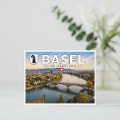 Basel - Schweiz - Rhein Postkarte (Stehend Vorderseite)