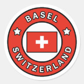 Basel Schweiz Runder Aufkleber (Vorderseite)