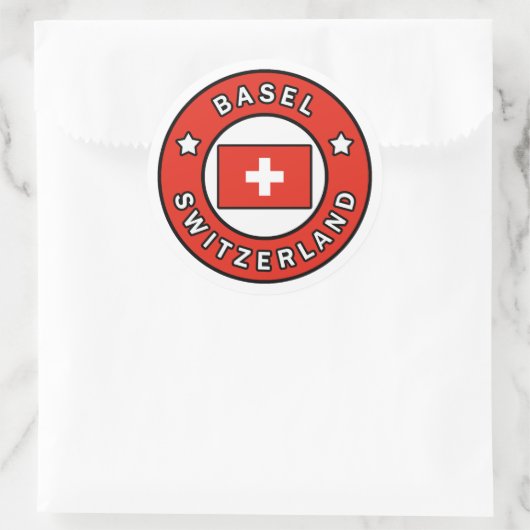 Basel Schweiz Runder Aufkleber (Tasche)