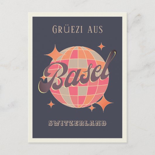 Basel Schweiz Schweiz Stadt Grüezi Grüße Postkarte (Vorderseite)