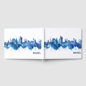 Basel Schweiz Skyline Blue Gästebuch (Voll)
