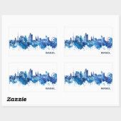 Basel Schweiz Skyline Blue Rechteckiger Aufkleber (Blatt)