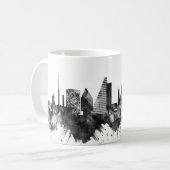 Basel Schweiz Skyline BW Kaffeetasse (Vorderseite Links)