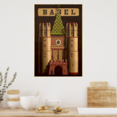 Basel, Schweiz, Spalentor, Reiseposter Poster (Küche)