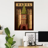 Basel, Schweiz, Spalentor, Reiseposter Poster (Heimbüro)
