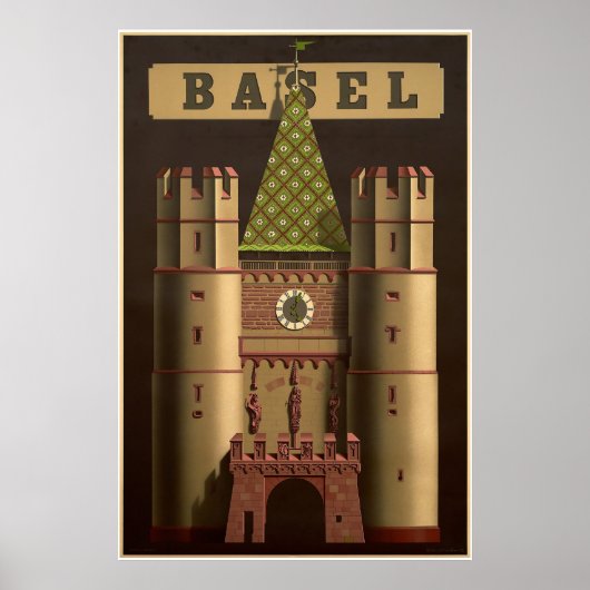 Basel, Schweiz, Spalentor, Reiseposter Poster (Vorne)