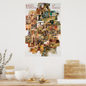 Basel. Schweiz, Stadt der Museen,Reiseplakat Poster (Küche)