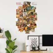 Basel. Schweiz, Stadt der Museen,Reiseplakat Poster (Heimbüro)
