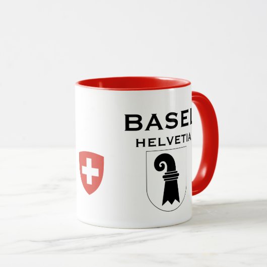 Basel Schweiz Wappen Kaffee Tasse (VorderseiteRechts)