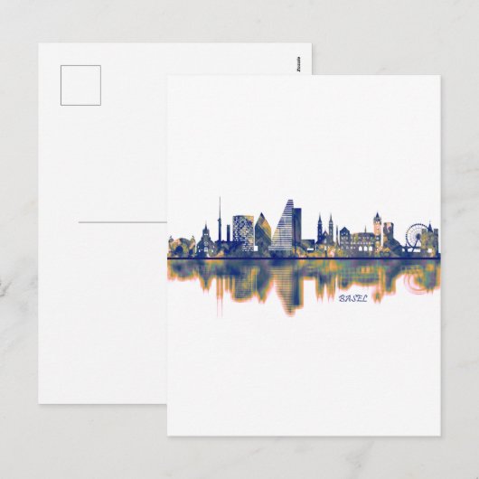 Basel Skyline Feiertagspostkarte (Vorne/Hinten)