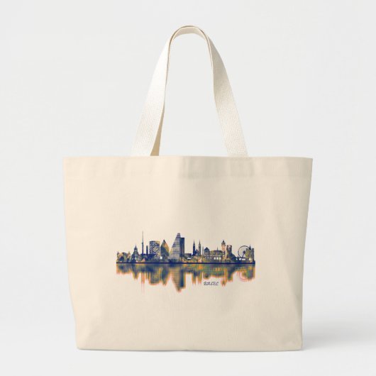 Basel Skyline Jumbo Stoffbeutel (Vorne)