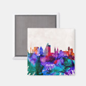 Basel Skyline Magnet (Vorderseite/Rückseite)