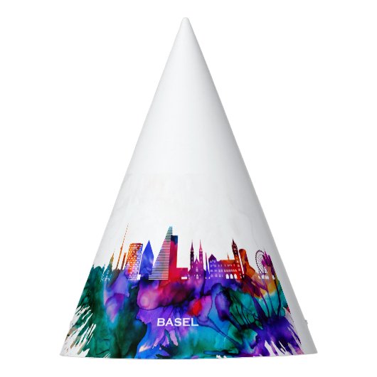 Basel Skyline Partyhütchen (Vorderseite)