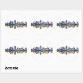 Basel Skyline Runder Aufkleber (Blatt)