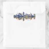 Basel Skyline Runder Aufkleber (Tasche)