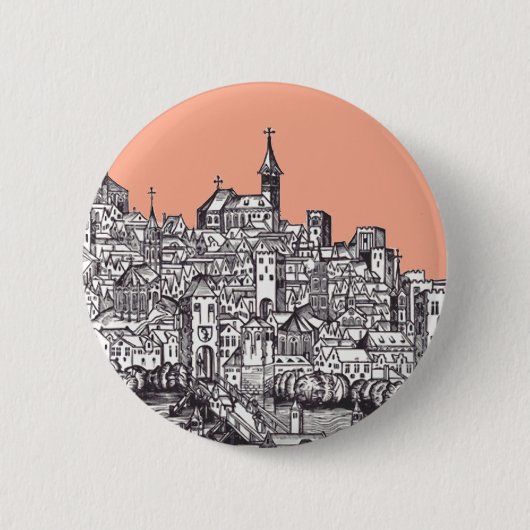 Basel Stadt im Nordwesten der Schweiz Button (Vorderseite)