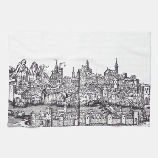 Basel Stadt im Nordwesten der Schweiz Geschirrtuch (Horizontal)