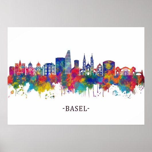 Basel Switzerland Skyline Poster (Vorne)