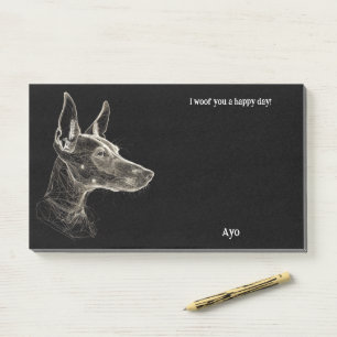 Basenji Abstrakt Art Dog Name Post-it Klebezettel
