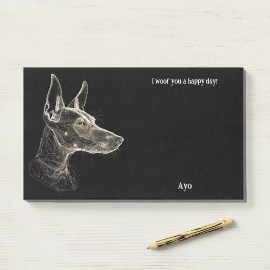 Basenji Abstrakt Art Dog Name Post-it Klebezettel (Auf Schreibtisch)