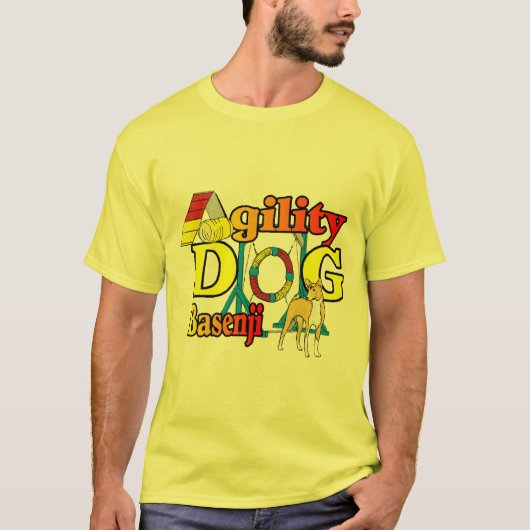 Basenji Agility Geschenke T-Shirt (Vorderseite)
