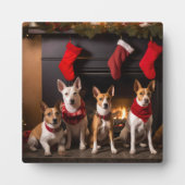 Basenji an der Weihnachtsfeier am Feuerplatz Fotoplatte (Vorderseite)