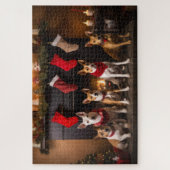 Basenji an der Weihnachtsfeier am Feuerplatz Puzzle (Vertikal)