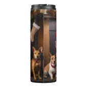 Basenji an der Weihnachtsfeier am Feuerplatz Thermosbecher (Rückseite)
