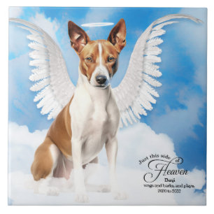 Basenji Angel Dog Personalisiertes Haustier Memori Fliese