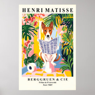 Basenji auf Toilette Kunst Druck Lustiger Matisse  Poster