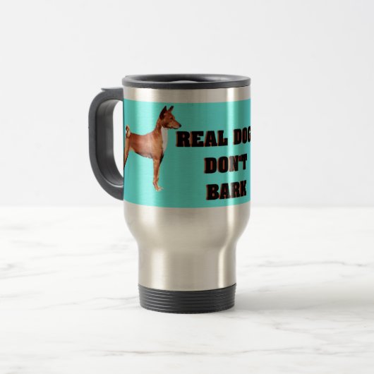 BASENJI BARK REISE MUG REISEBECHER (Vorderseite Links)