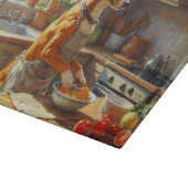 Basenji beim Kochen in der Küche Schneidebrett (Ecke)