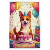 Basenji Birthday Celebration Mittlere Geschenktüte (Vorderseite)