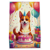 Basenji Birthday Celebration Mittlere Geschenktüte (Rückseite)
