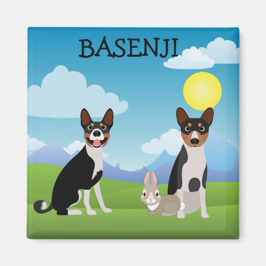 Basenji Bunny Liebe Black und Tan Hound Magnet (Vorne)