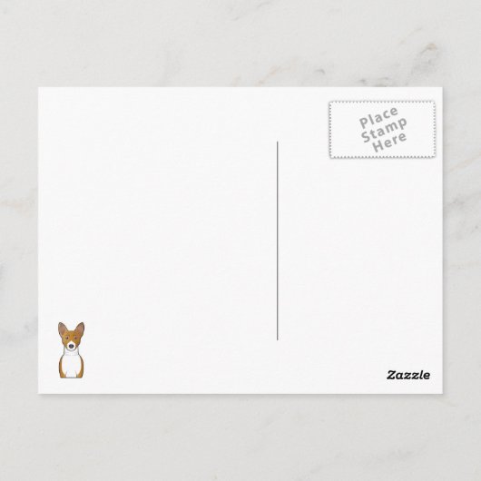 Basenji Cartoon Portrait Postkarte (Rückseite)