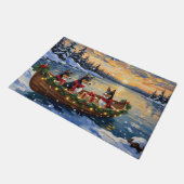 Basenji Christmas Boat Holiday Fußmatte (Schrägansicht)