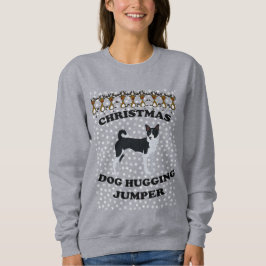 Basenji Christmas Dog Hugging Sweatshirt