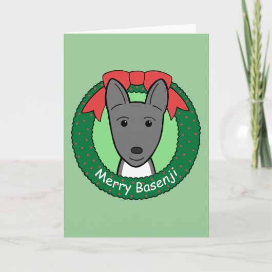 Basenji Christmas Feiertagskarte (Vorderseite)
