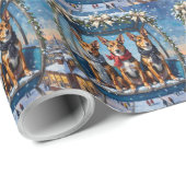 Basenji Christmas Ferris Wheel Carnival Holiday Geschenkpapier (Rolleneckpunkt)