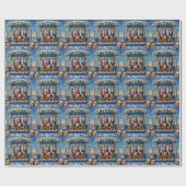 Basenji Christmas Ferris Wheel Carnival Holiday Geschenkpapier (Flach)