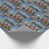 Basenji Christmas Ferris Wheel Carnival Holiday Geschenkpapier (Ecke)