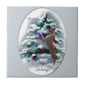 Basenji Christmas Fliese (Vorderseite)