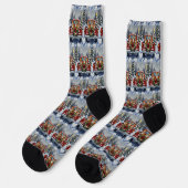 Basenji Christmas Red Truck Holiday Socken (Linkes Detail)