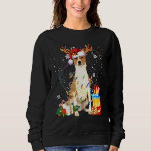 Basenji Christmas Rentier Weihnachtsmannmütze Ligh Sweatshirt