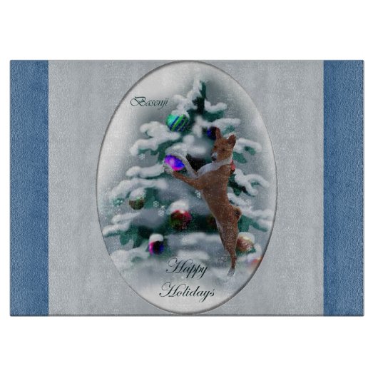 Basenji Christmas Schneidebrett (Vorderseite)
