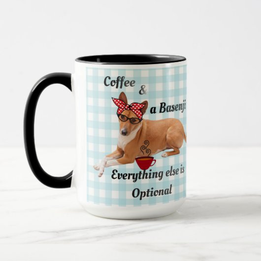 Basenji & Coffee Hundemutter Tasse (Links)